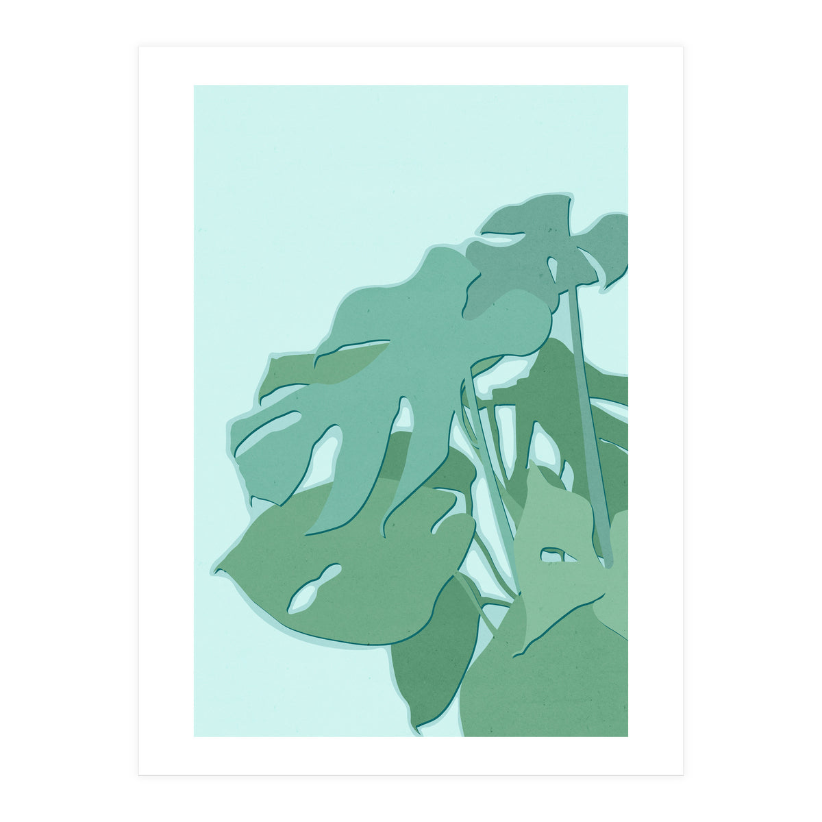 Minimal Monstera Leaves - Greener Eden (Print Only)