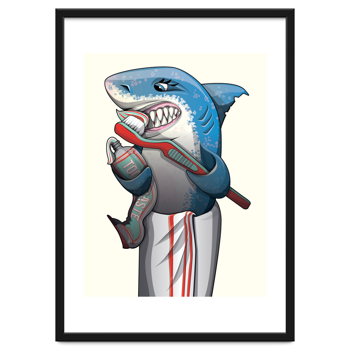 Great White Shark Brushing Teeth