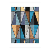 Colorful Concrete Triangles - Blue, Grey, Brown (Print Only) thumbnail