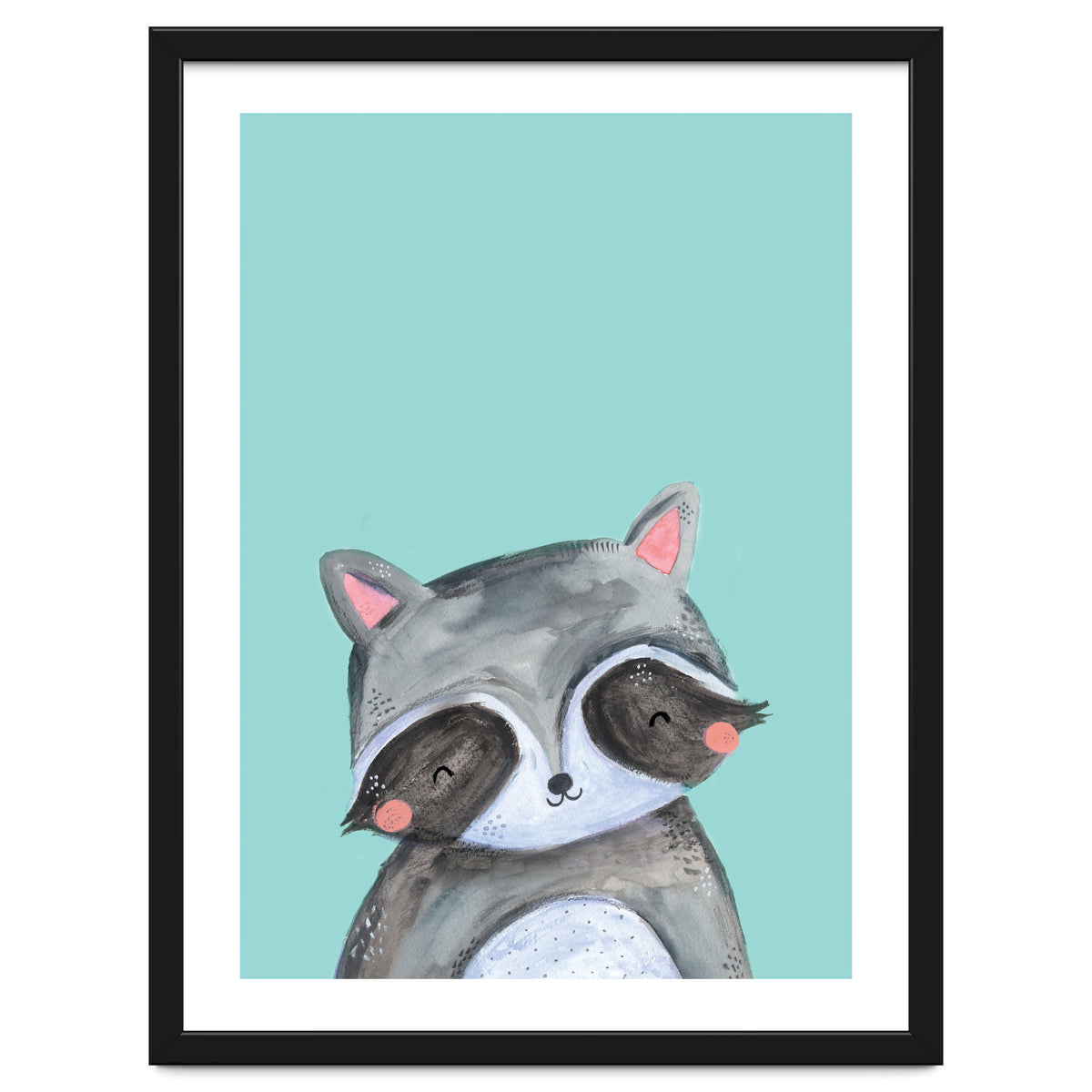 Woodland Racoon On Mint