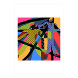 LADIES WEARING YELLOW AND BLUE PATTERNS (Print Only) thumbnail
