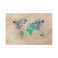 world map green (Print Only)