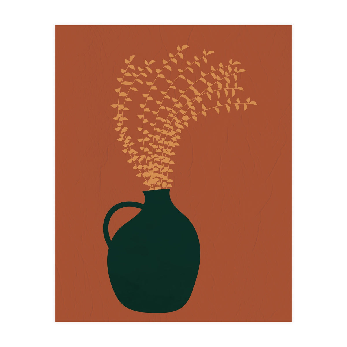 Terracotta Earth Tones Wall Decor Pottery Plant I (Print Only)