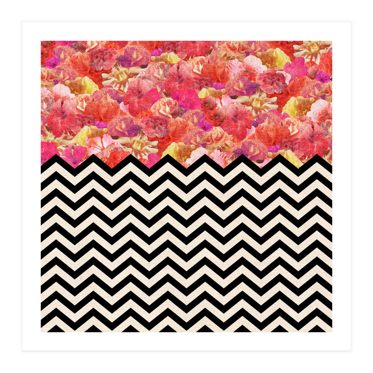Chevron Flora (Print Only)