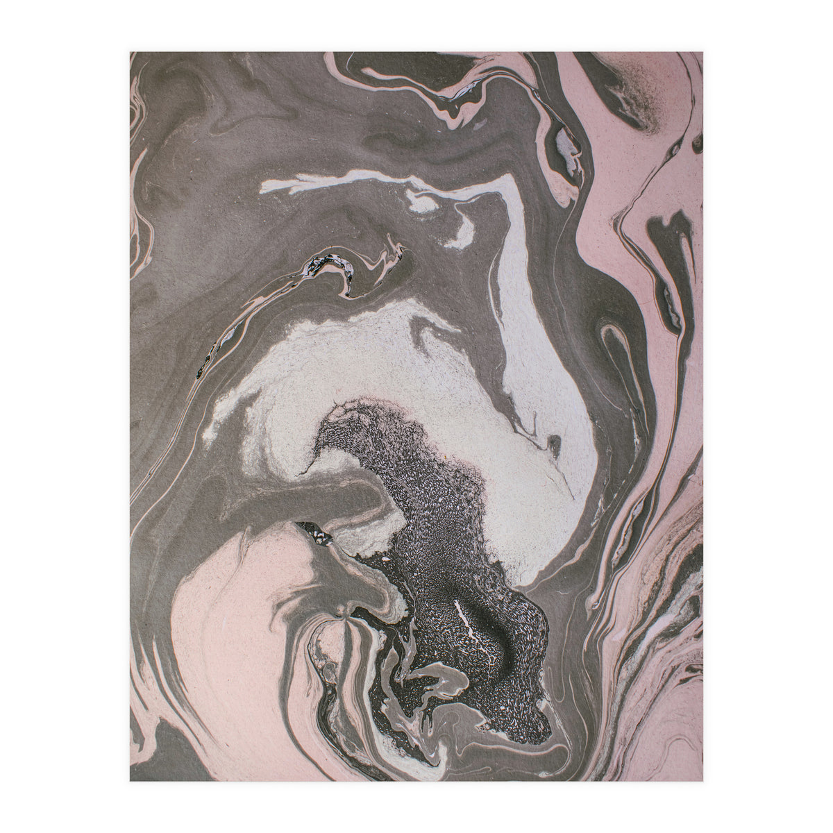Pink and gray marbled paper  (Print Only)