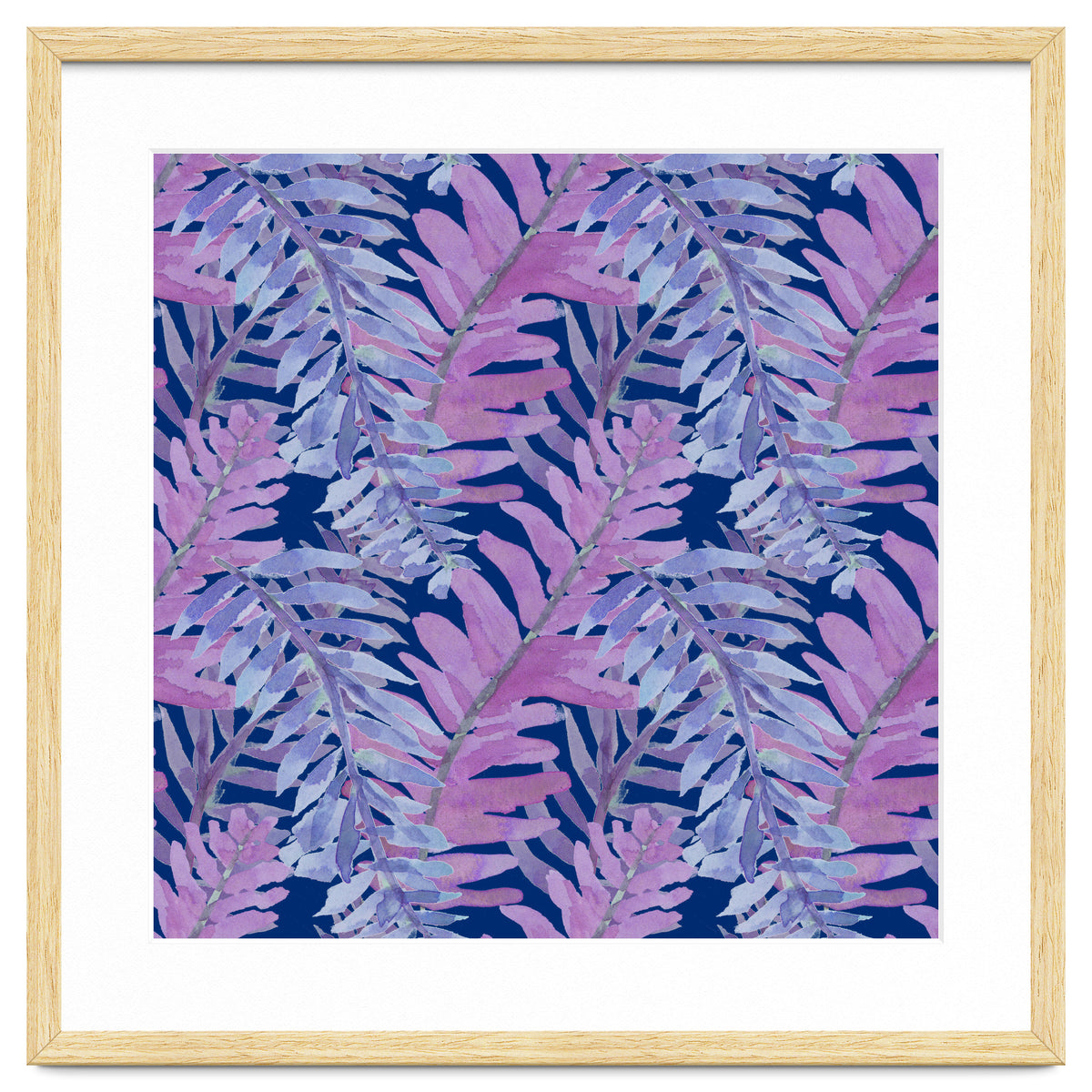 Woodland Ferns in Blue