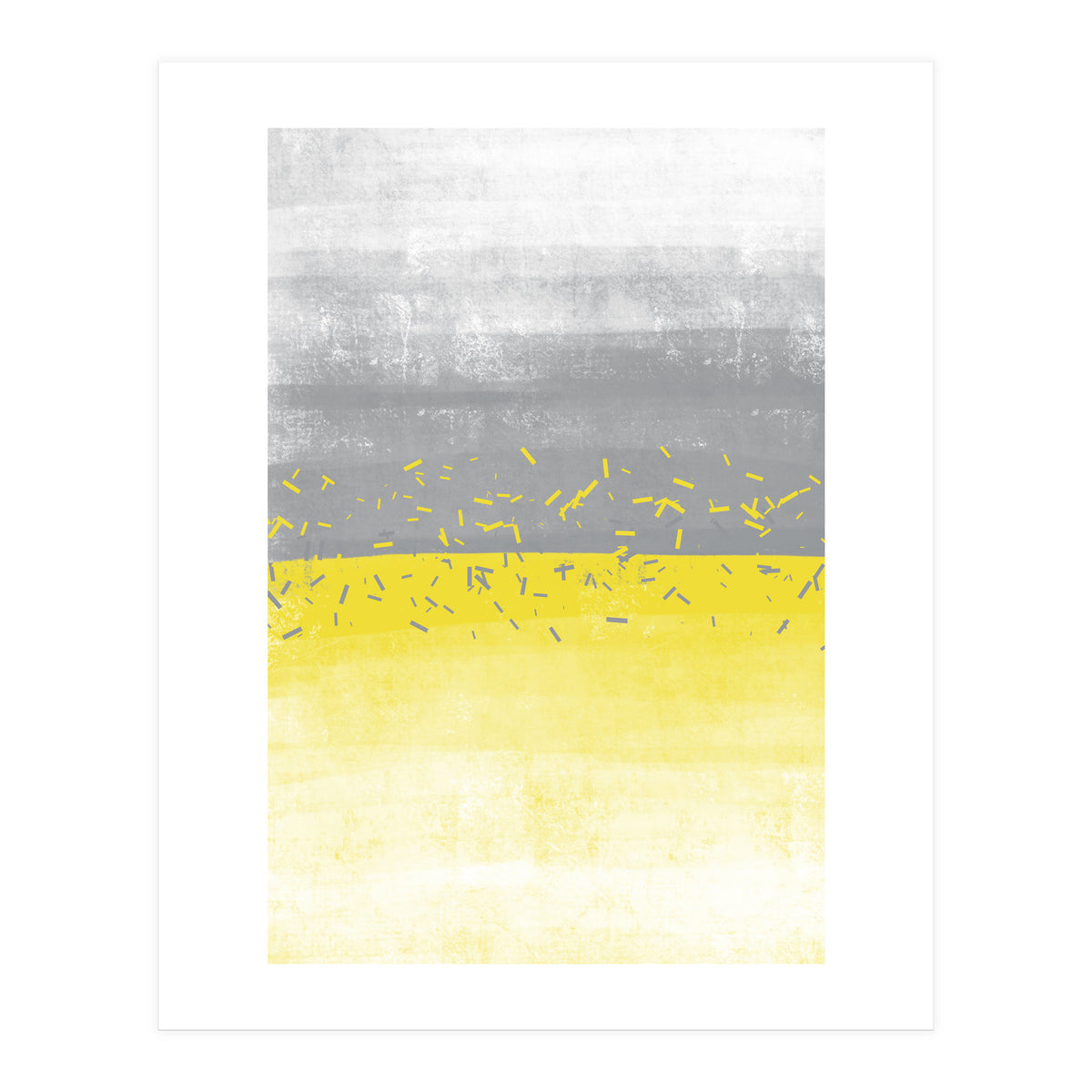 Abstract Painting No. 52 | Illuminating Yellow & Ultimate Grey (Print Only)