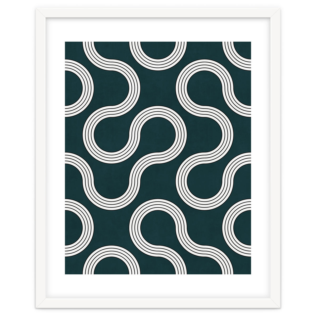 My Favorite Geometric Patterns No.35 - Green Tinted Navy Blue