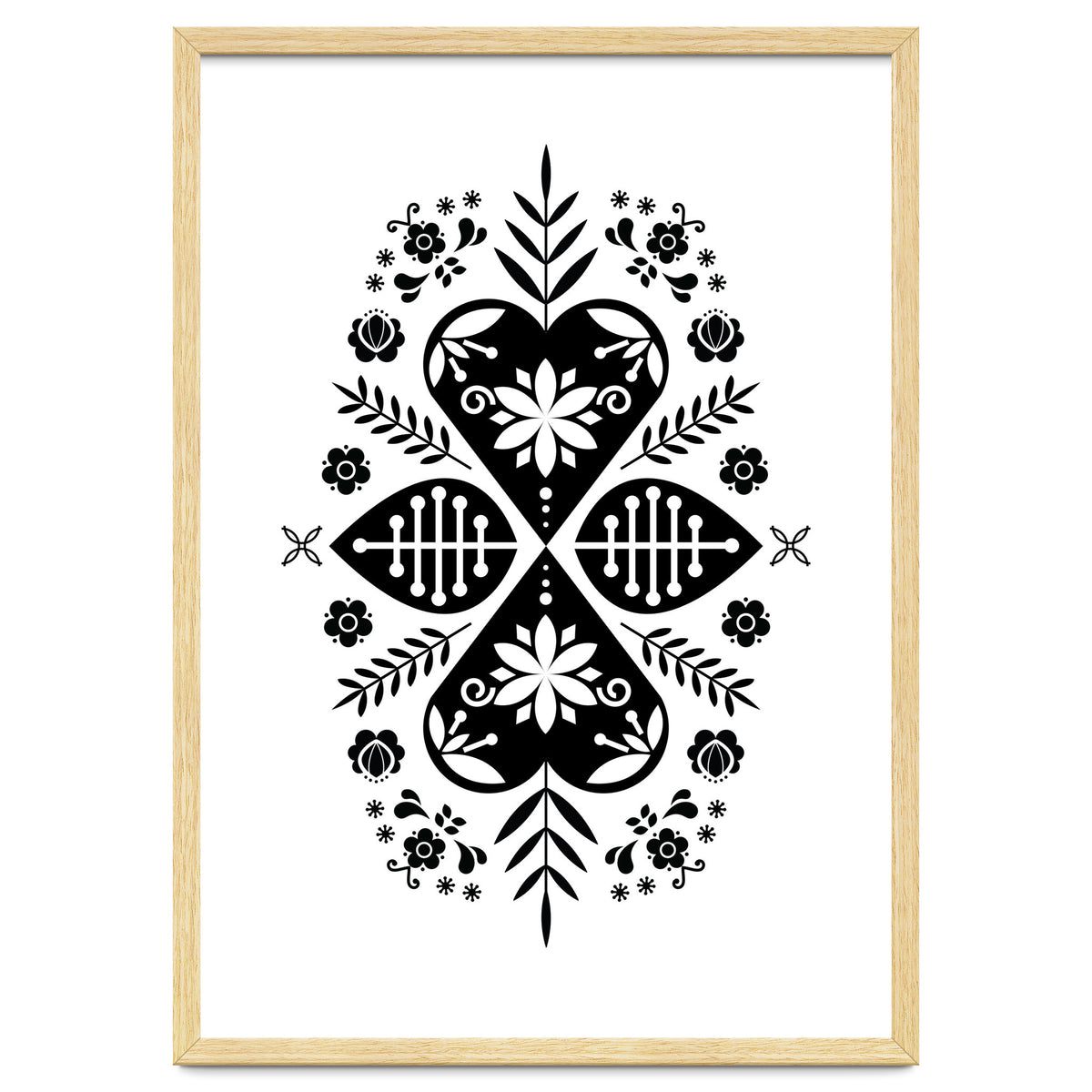Scandinavian Folk Pattern Monochrome