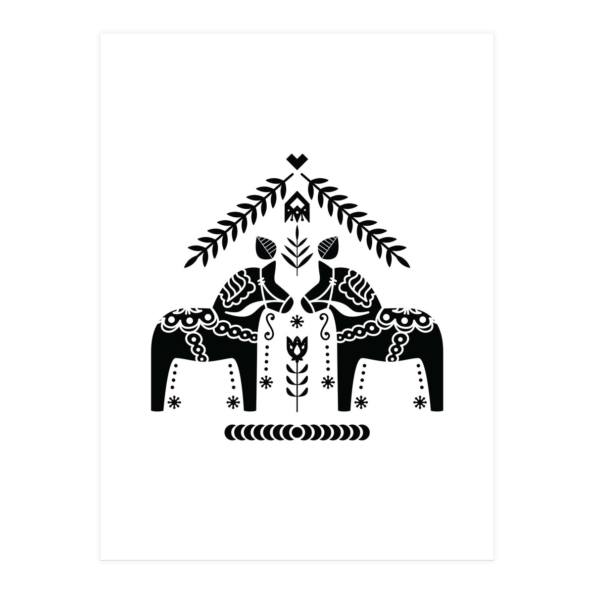 Swedish Dala Horse Folk Pattern (Print Only)