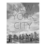 NYC Brooklyn Bridge & Lower Manhattan | Text & Skyline (Print Only) thumbnail