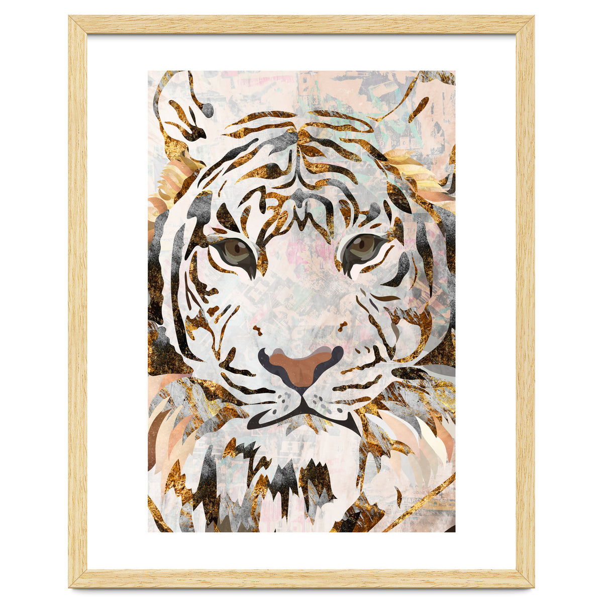 Grungy Tiger Gold and White