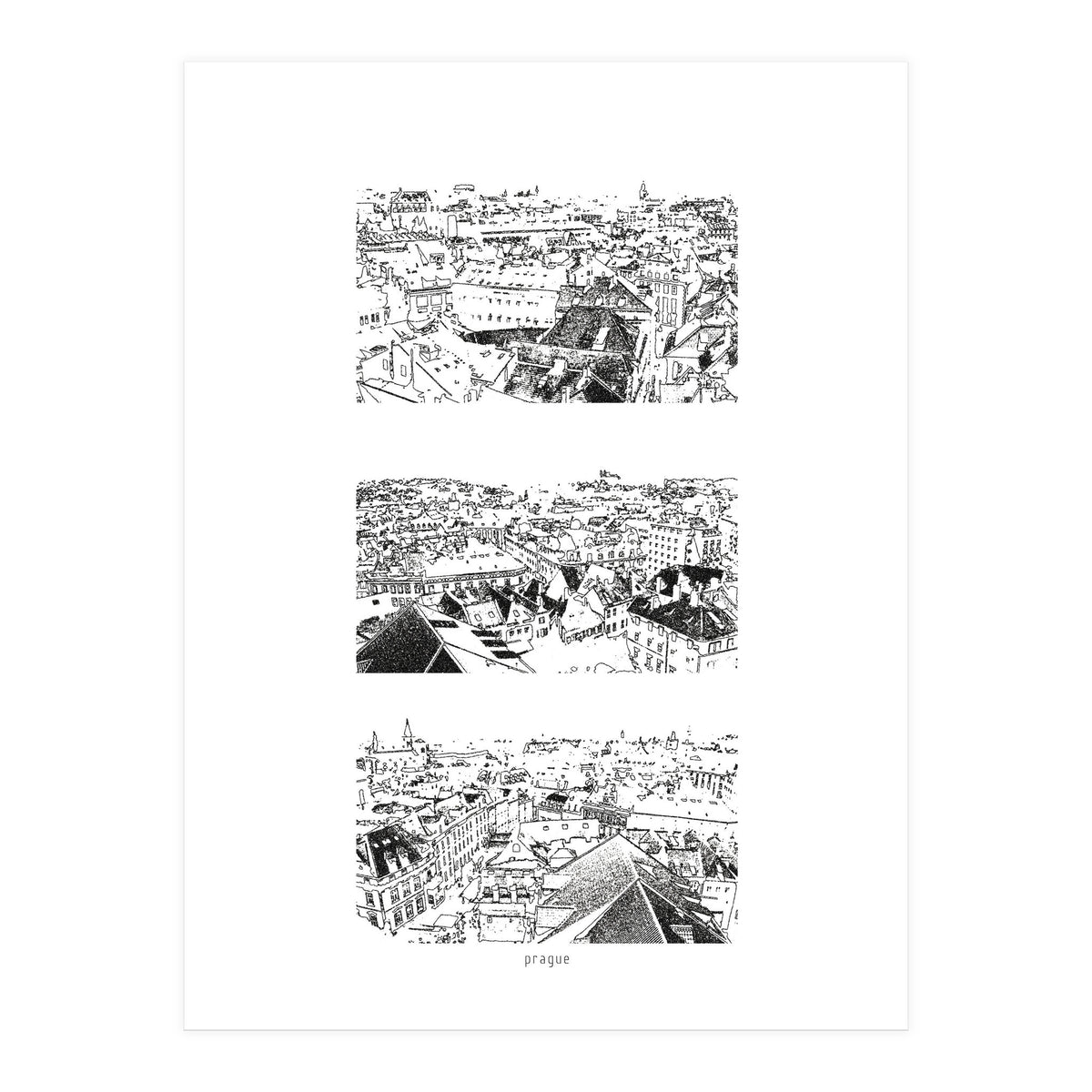 Prague print in black  (Print Only)