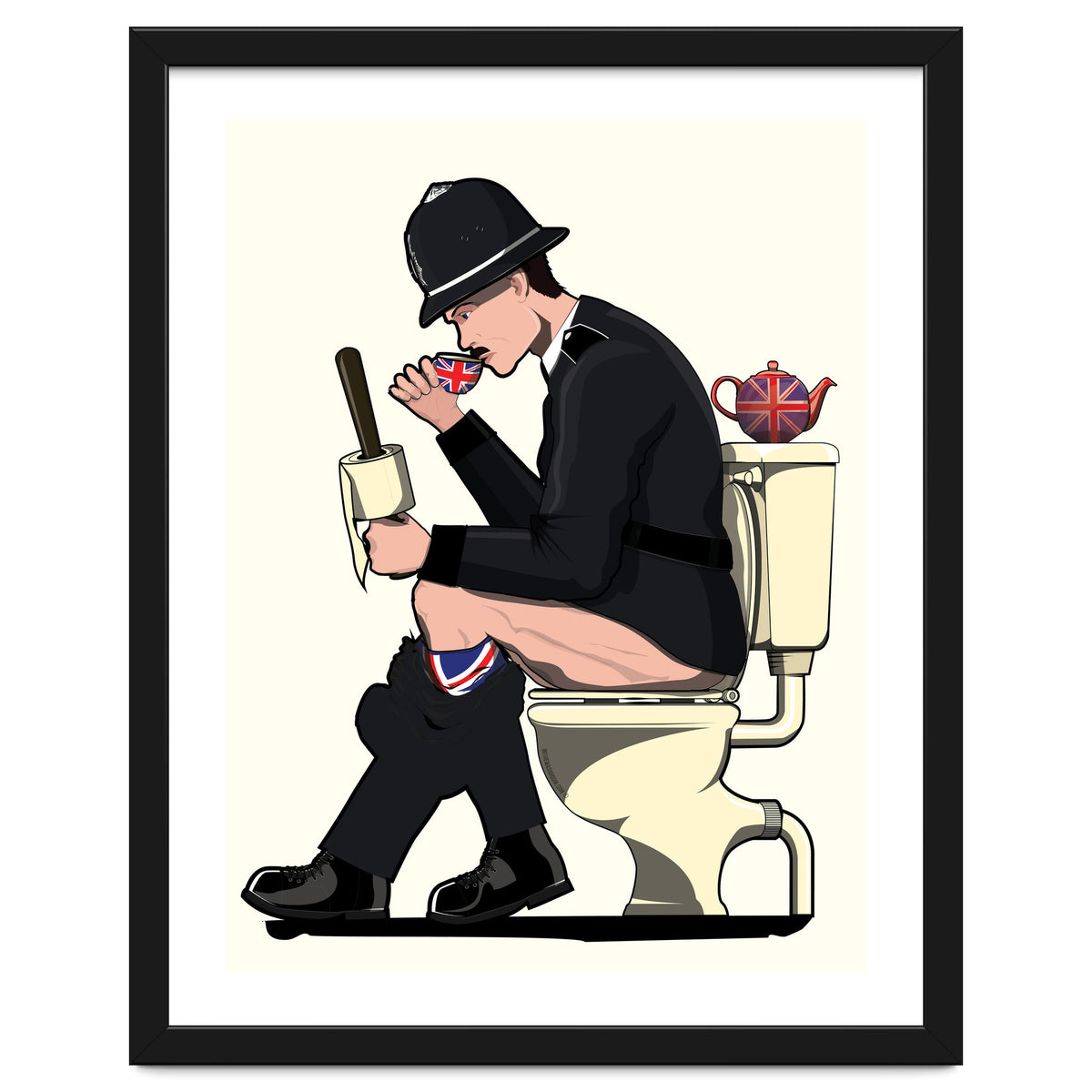 British Policeman on the Toilet, funny bathroom humour
