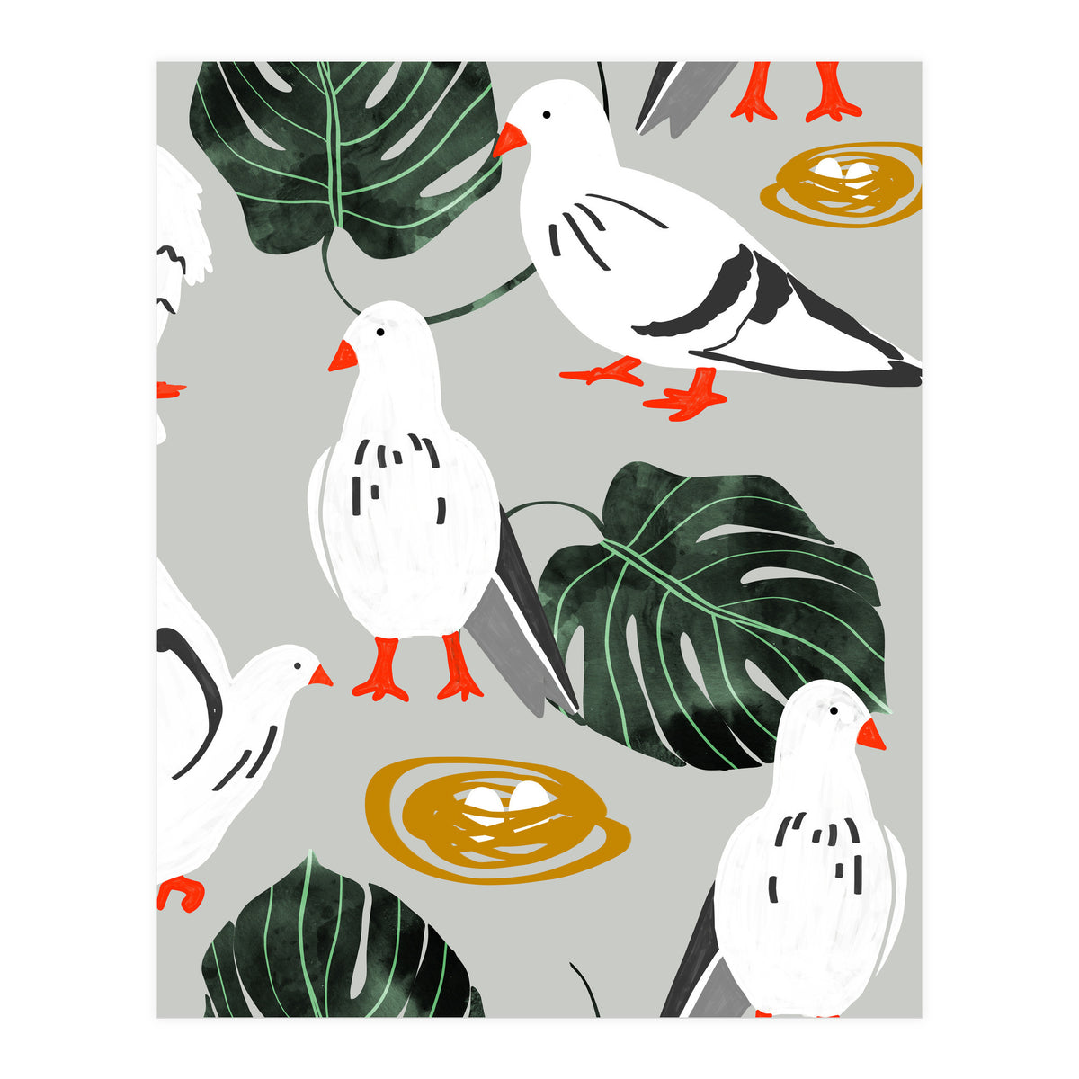 White Pigeons (Print Only)