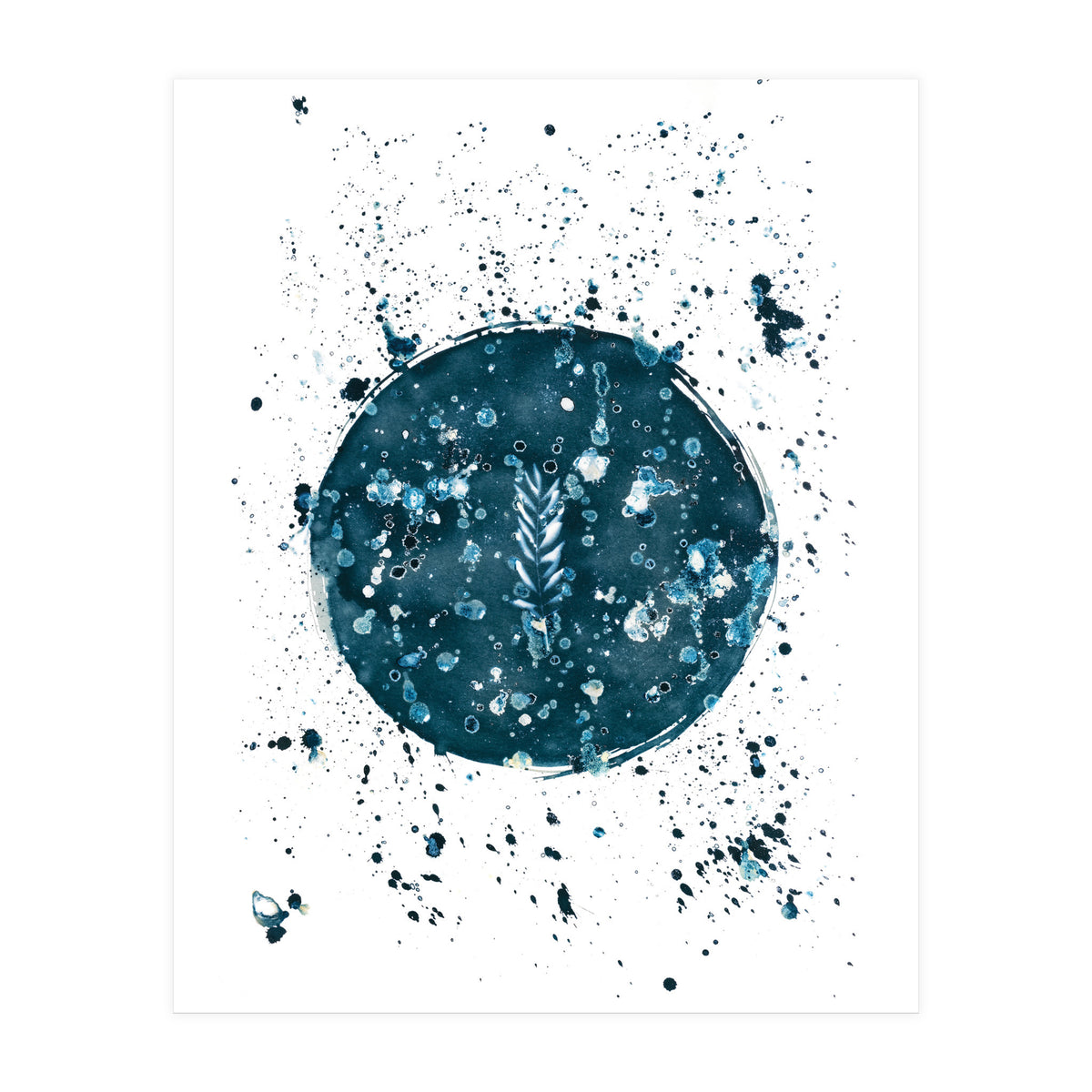 Indigo Blue Botanical Leaves No. 8 (Print Only)