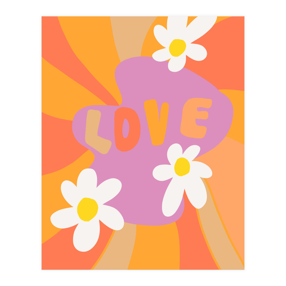 Love 60s 70s Daisy Sunshine (Print Only)