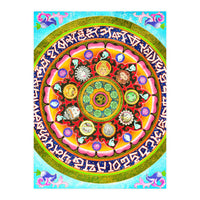 Chakra Mandala, Ayurveda Yoga Aum, Eclectic Colorful Bohemian Sun Sign Moon Sign Zodiac Astrology (Print Only)