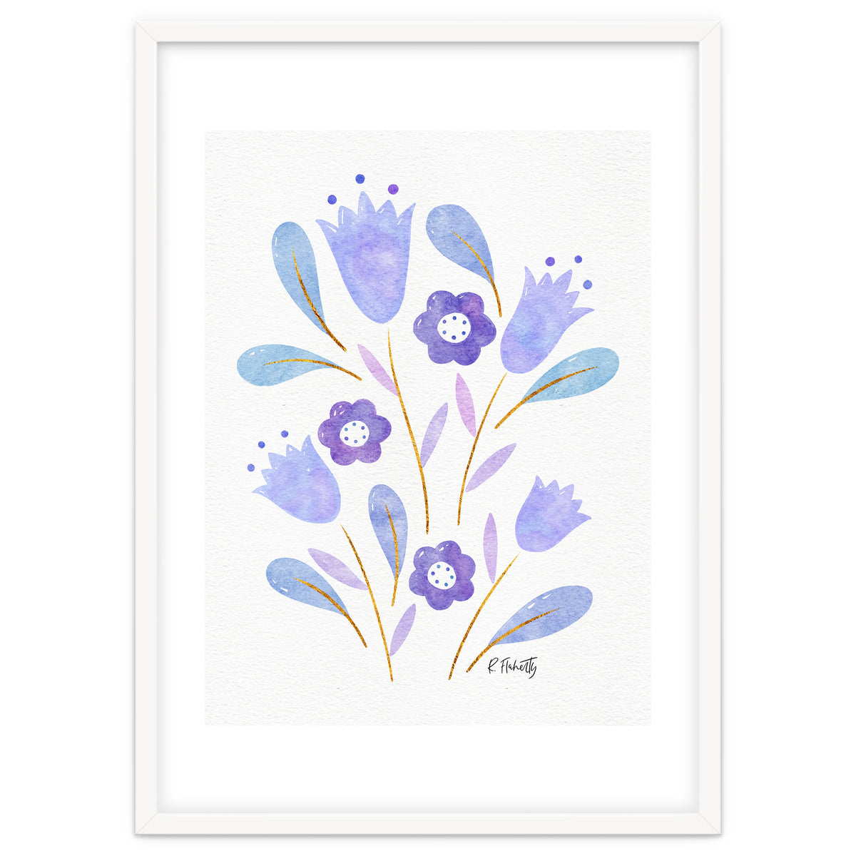Watercolour Tulips | Purple