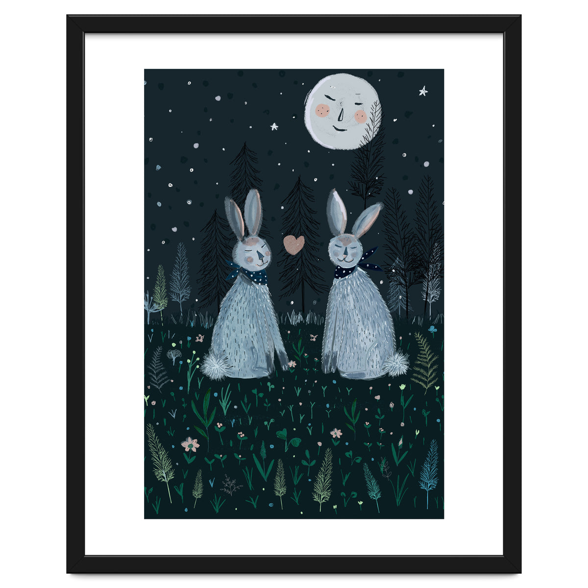 Rabbits in the forest
