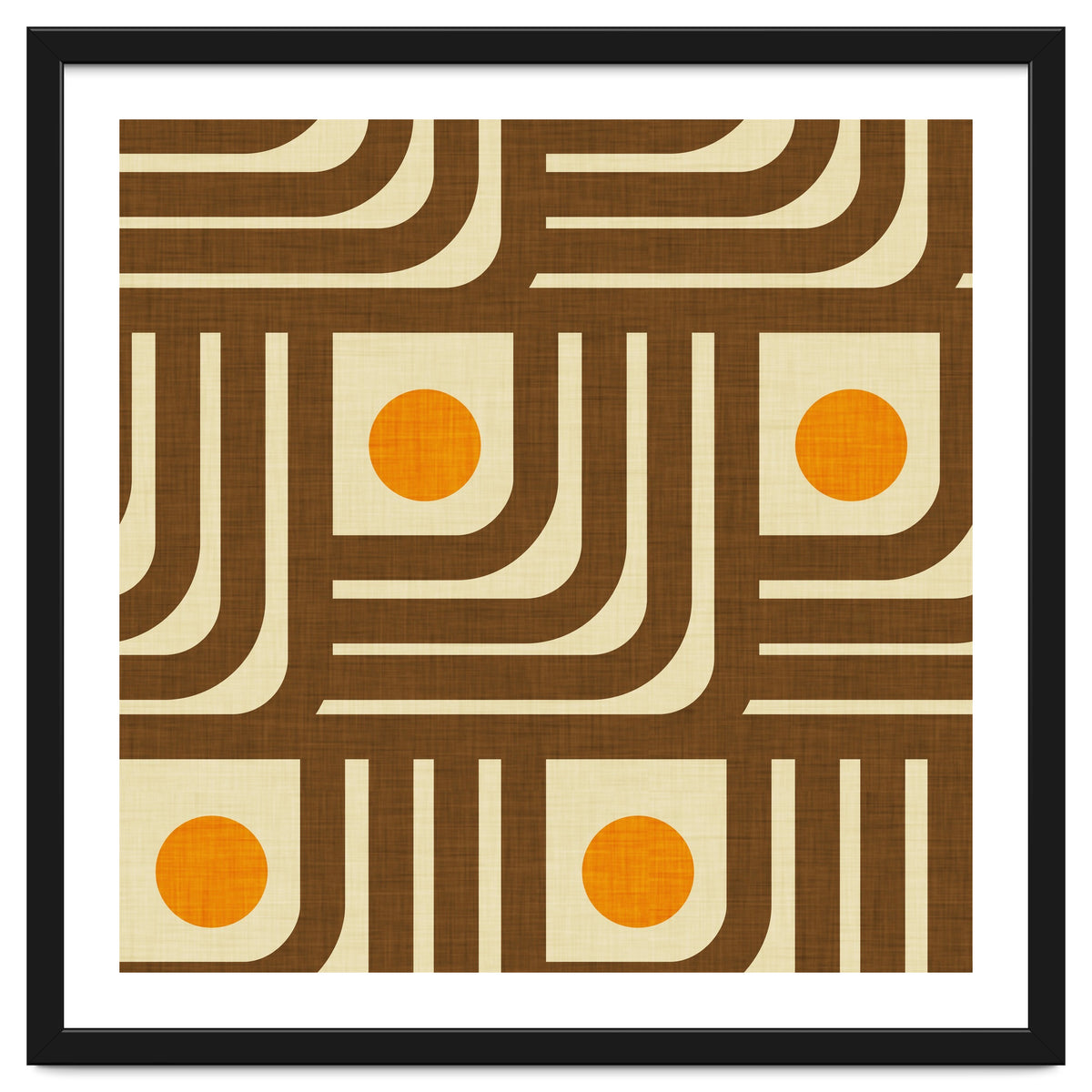 70s Curve Lines Brown Orange