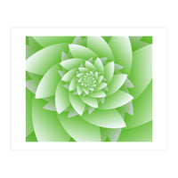 Abstract Green Floral Optical Illusions Art (Print Only)