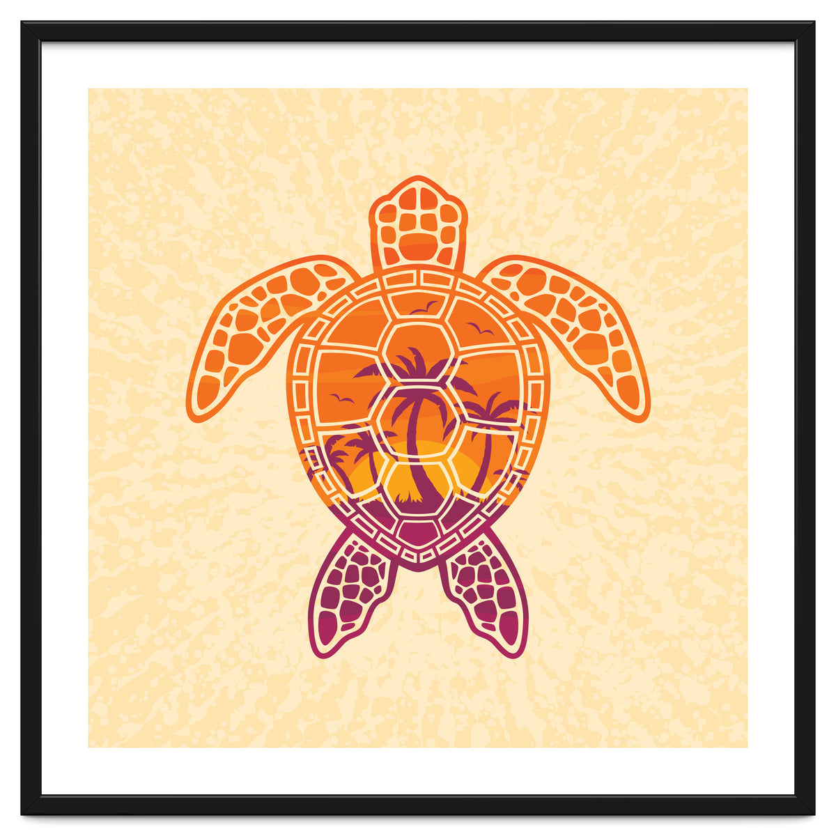 Tropical Sunset Sea Turtle Design