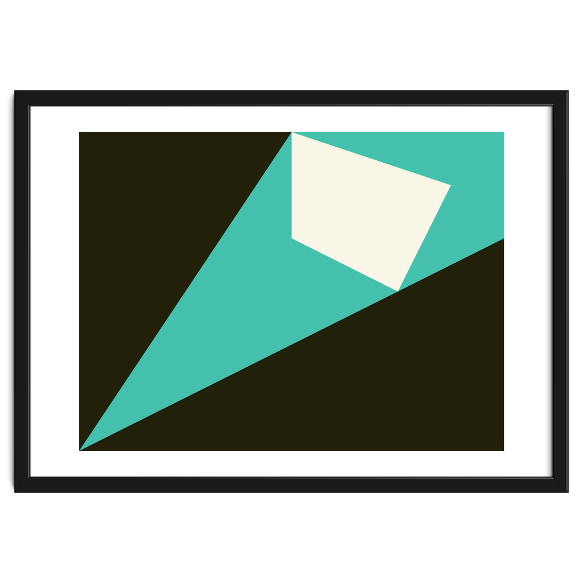 Geometric Shapes No. 72 - turquoise, white & black