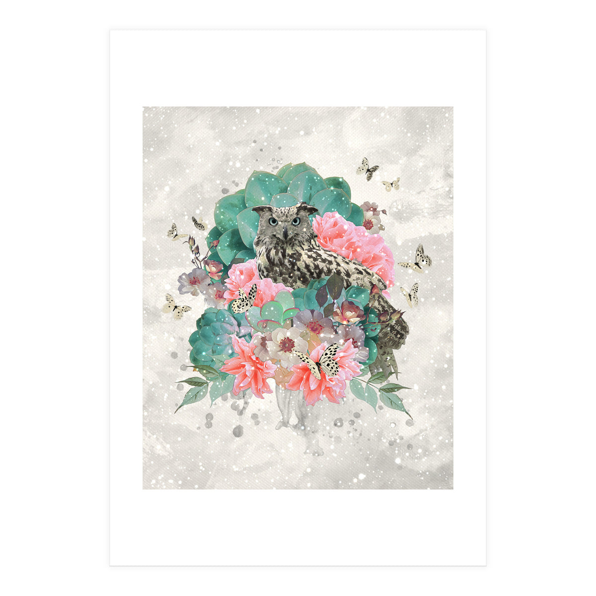 Floral Owl  (Print Only)