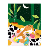 Eclectic Moon Lover | Modern Bohemian Quirky Woman Fashion | Color Pop Dreamer Illustration (Print Only) thumbnail