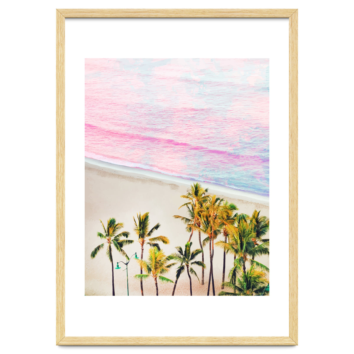 Pink Ocean | Dreamy Scenic Tropical Beach Travel | Blush Nature Sea Beach Coconut Trees