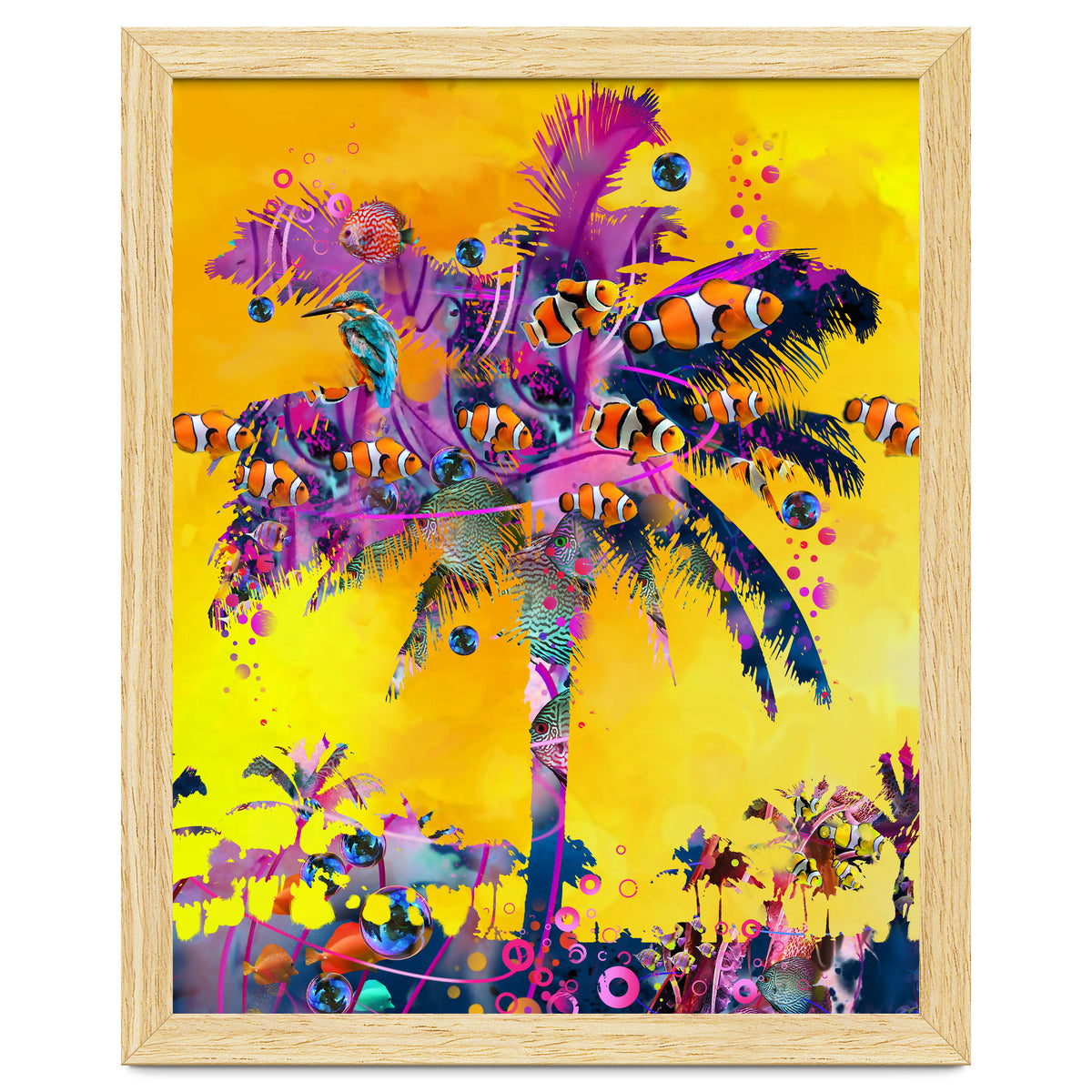 Purple Palm with Fish