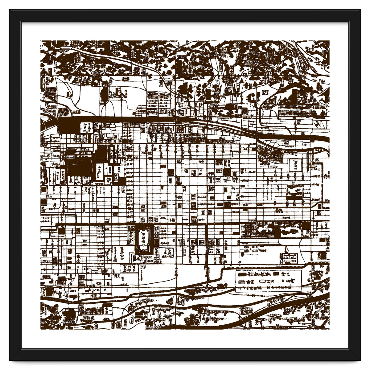 Antique Oriental Town Map