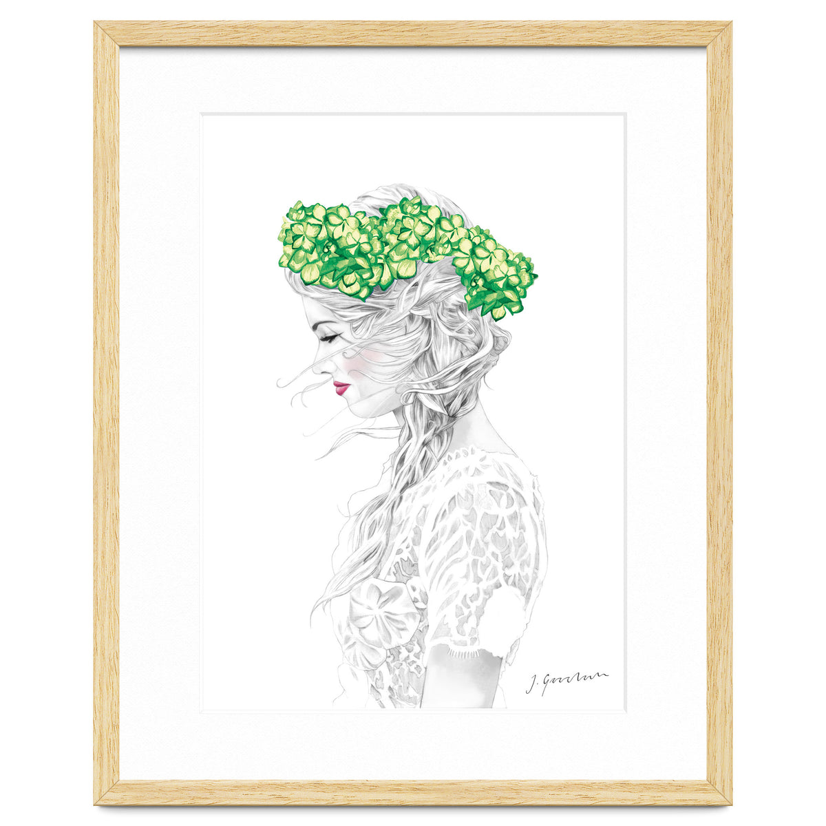 Green Hydrangea Girl