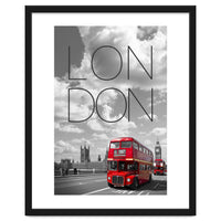 Red Buses in London | Text & Skyline