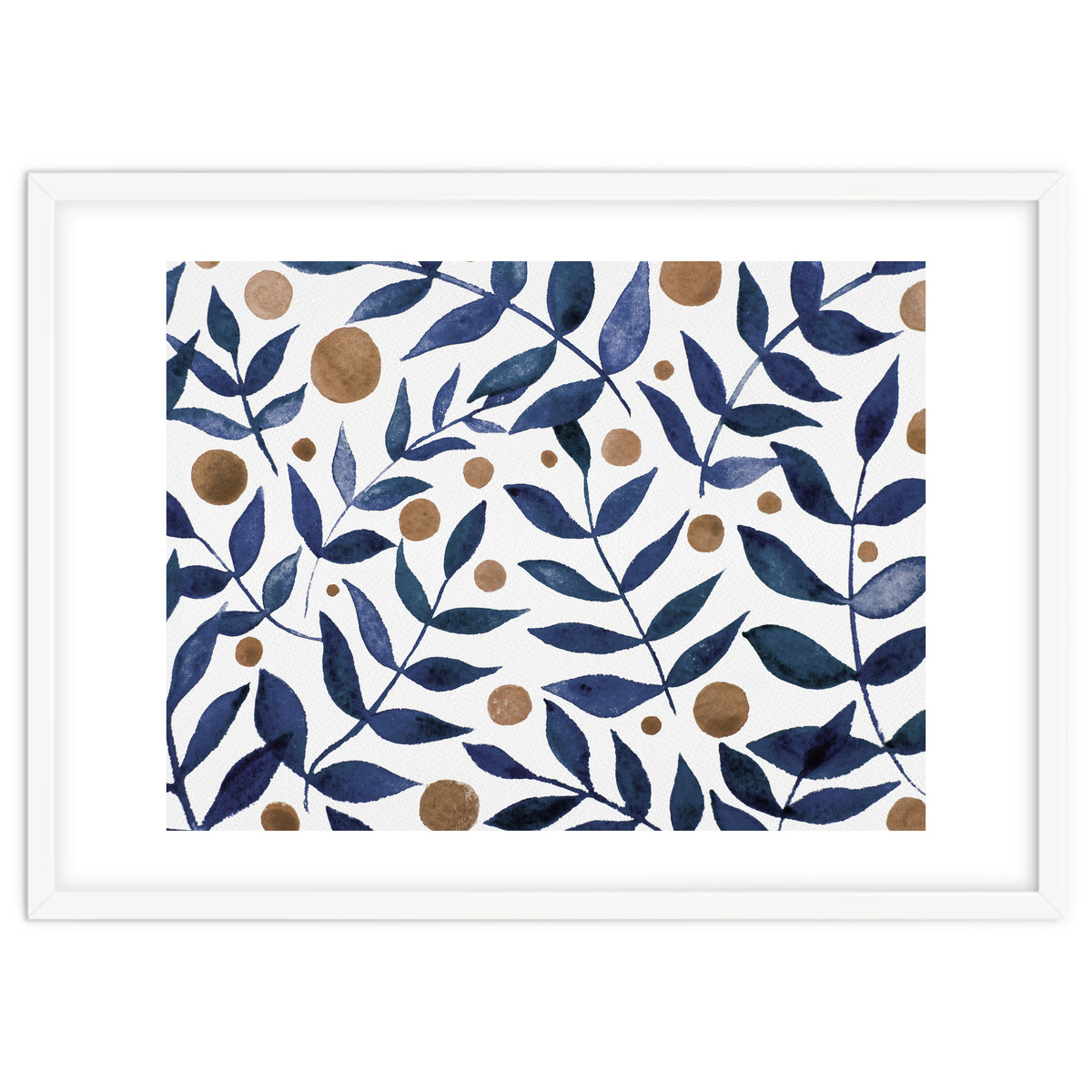 Watercolor Indigo Branches