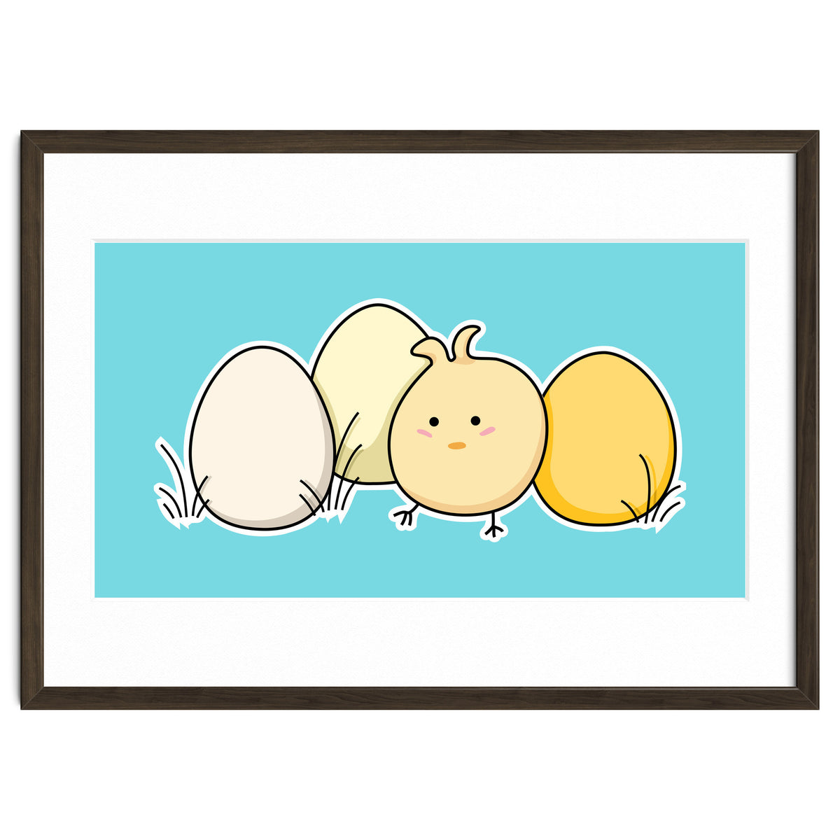 Kawaii Cute Chick And Eggs