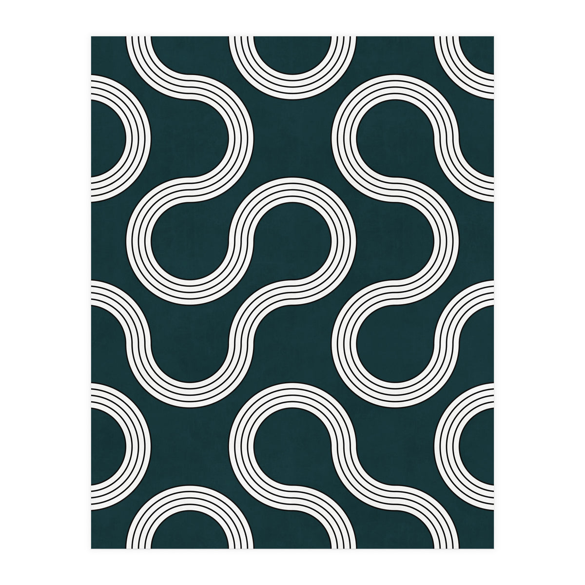 My Favorite Geometric Patterns No.35 - Green Tinted Navy Blue (Print Only)