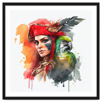 Watercolor Pirate Woman #2