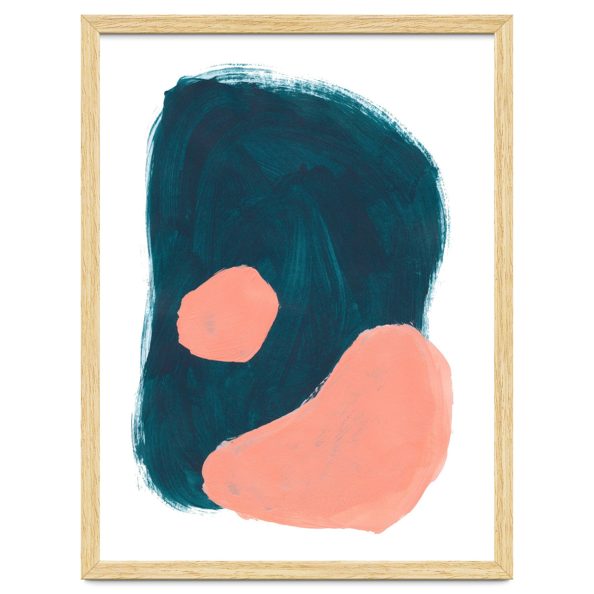 Teal Blob Salmon Bubbles