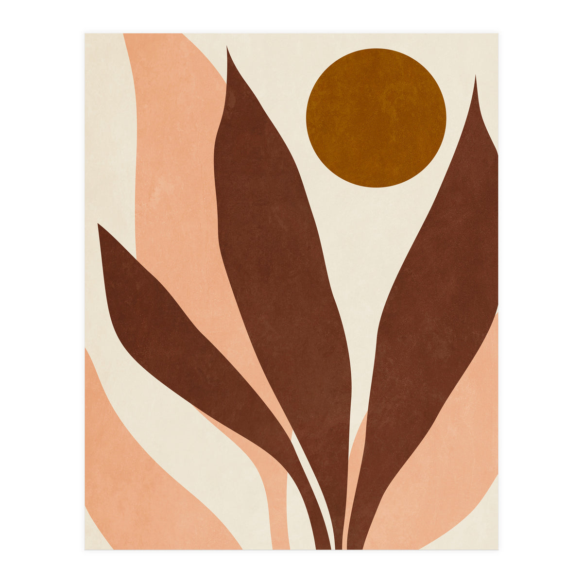 ABSTRACT LEAVES AND SUN - R01 (Print Only)