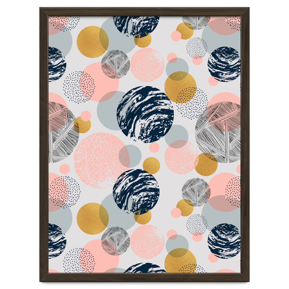 Pattern of abstract textured circles