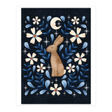 Floral Folk Art Hare (Print Only) thumbnail