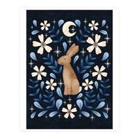 Floral Folk Art Hare (Print Only)