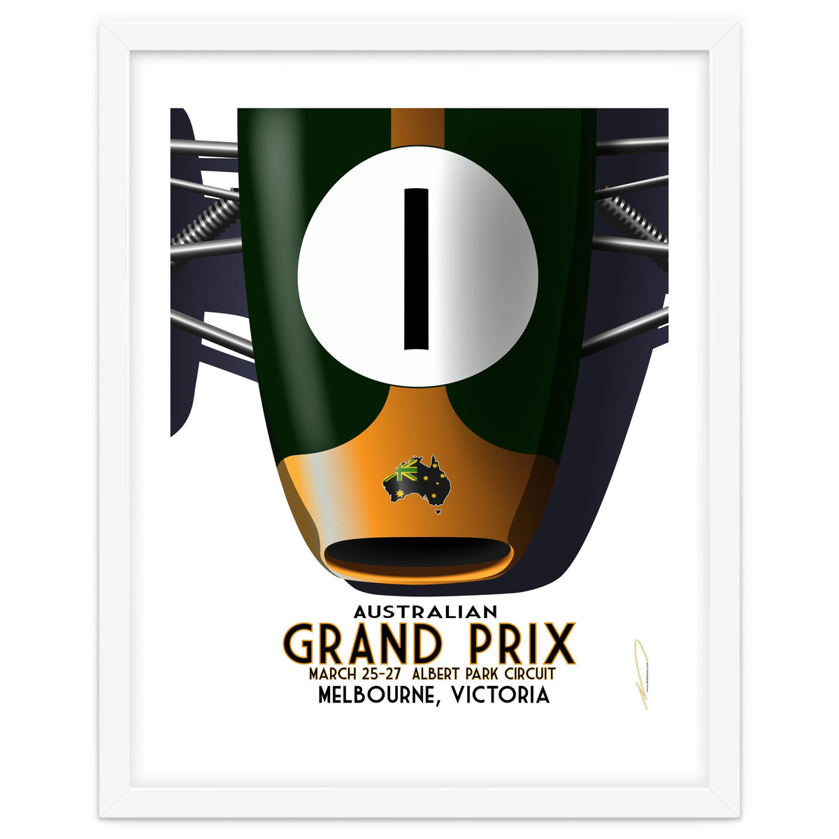 Australian Grand Prix Art Deco poster