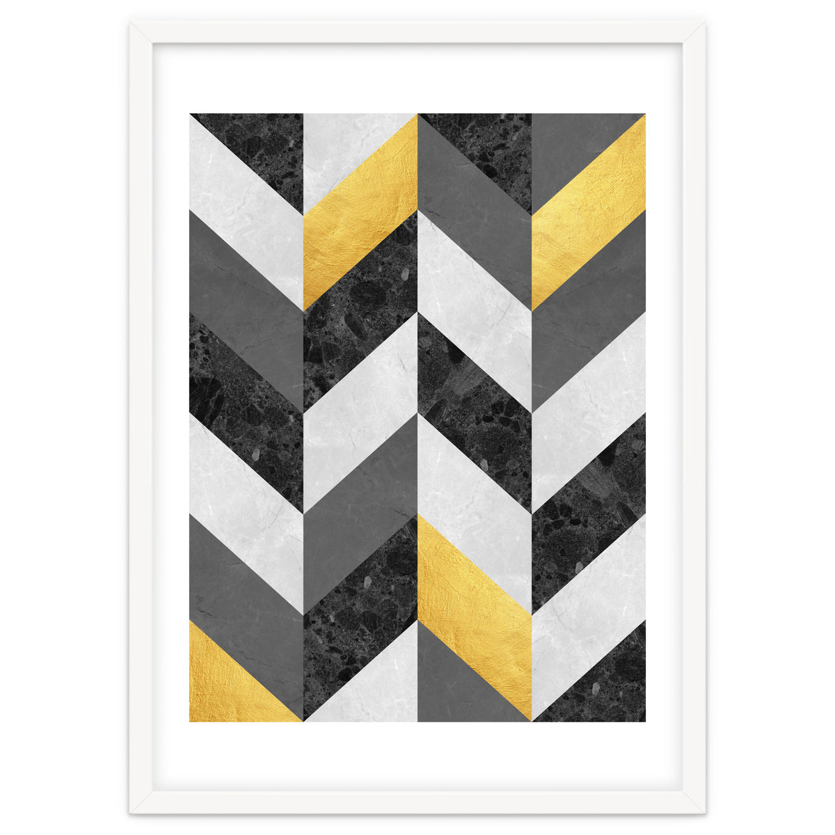 Chevron gold and marble