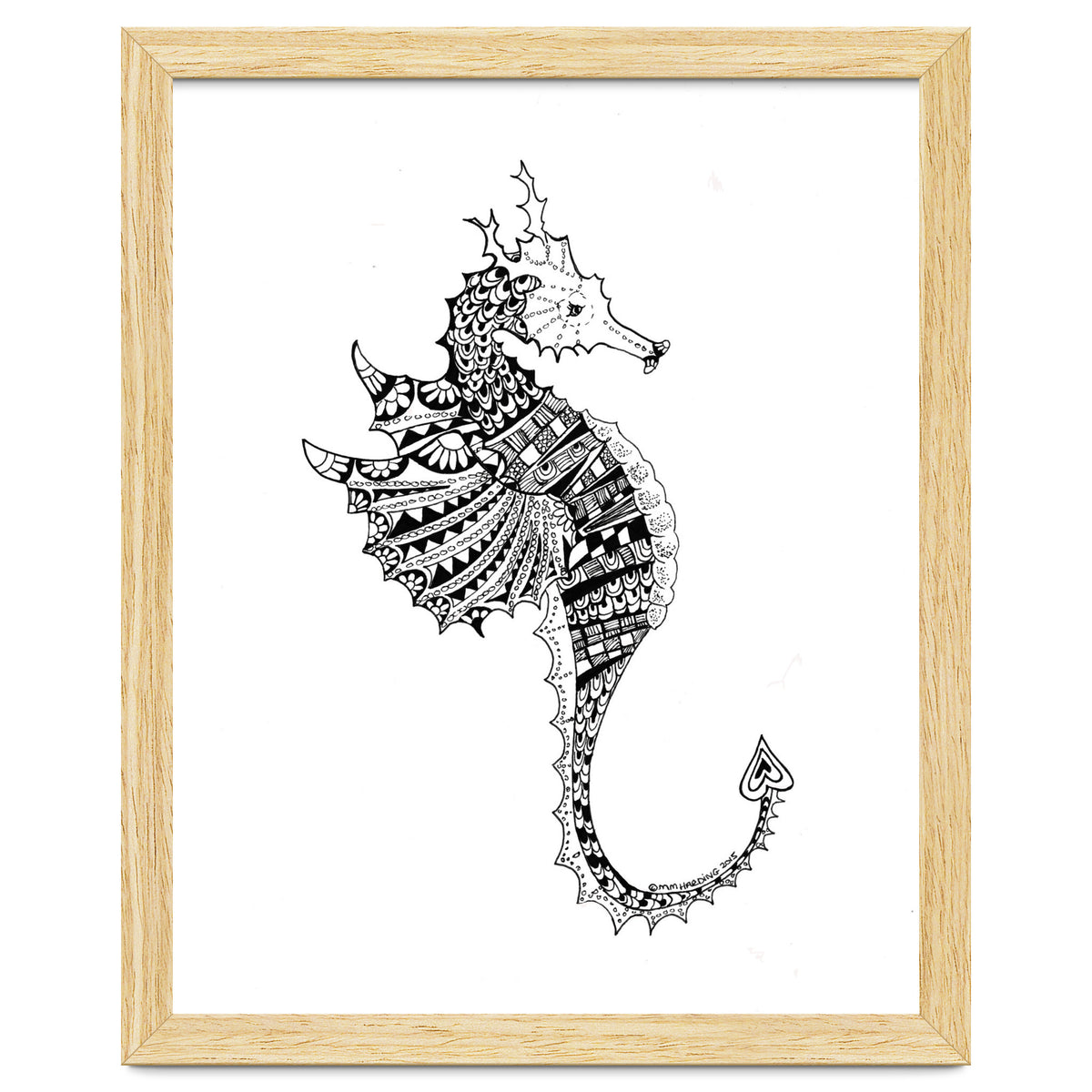 Seahorse Dragon Zen Doodle
