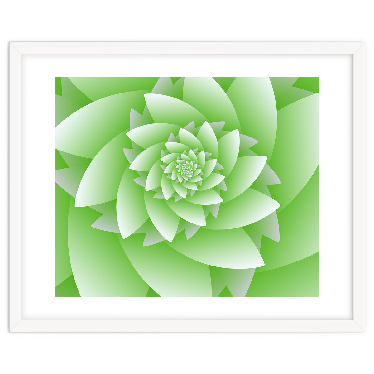 Abstract Green Floral Optical Illusions Art