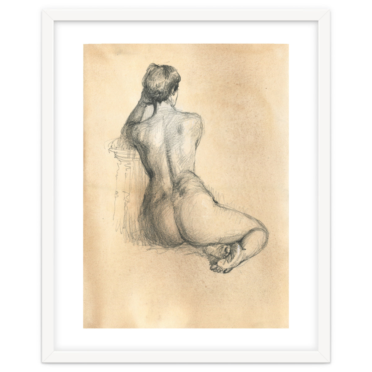 Nude beautiful girl from the back