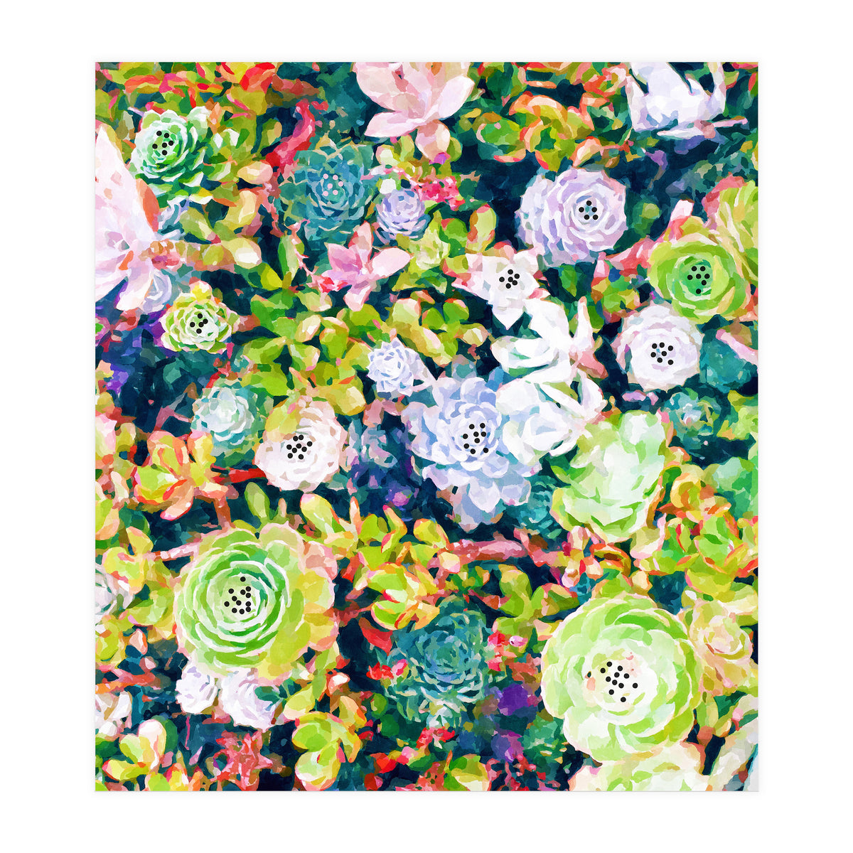 Watercolor Succulents (Print Only)